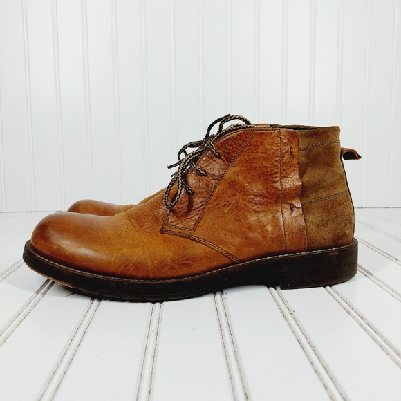 Lace Up Leather Boots A666 